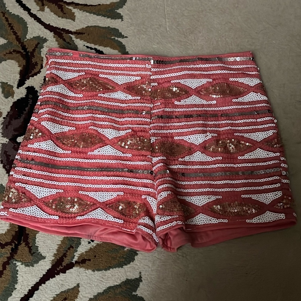High Waisted Sequined Shorts